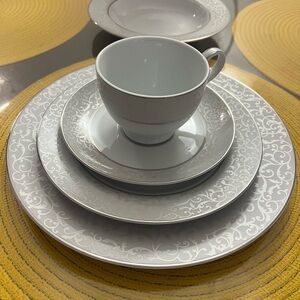 Elegant Gray Classic China Set